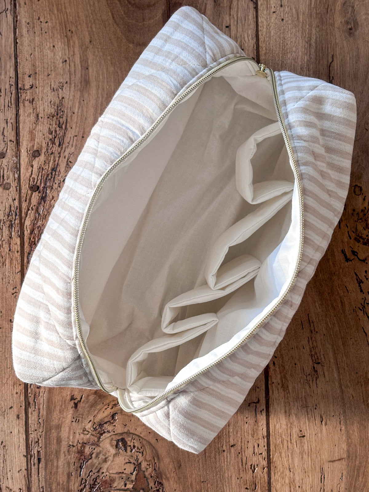 Trousse Dyson Airwrap - rayée écrue beige Albane