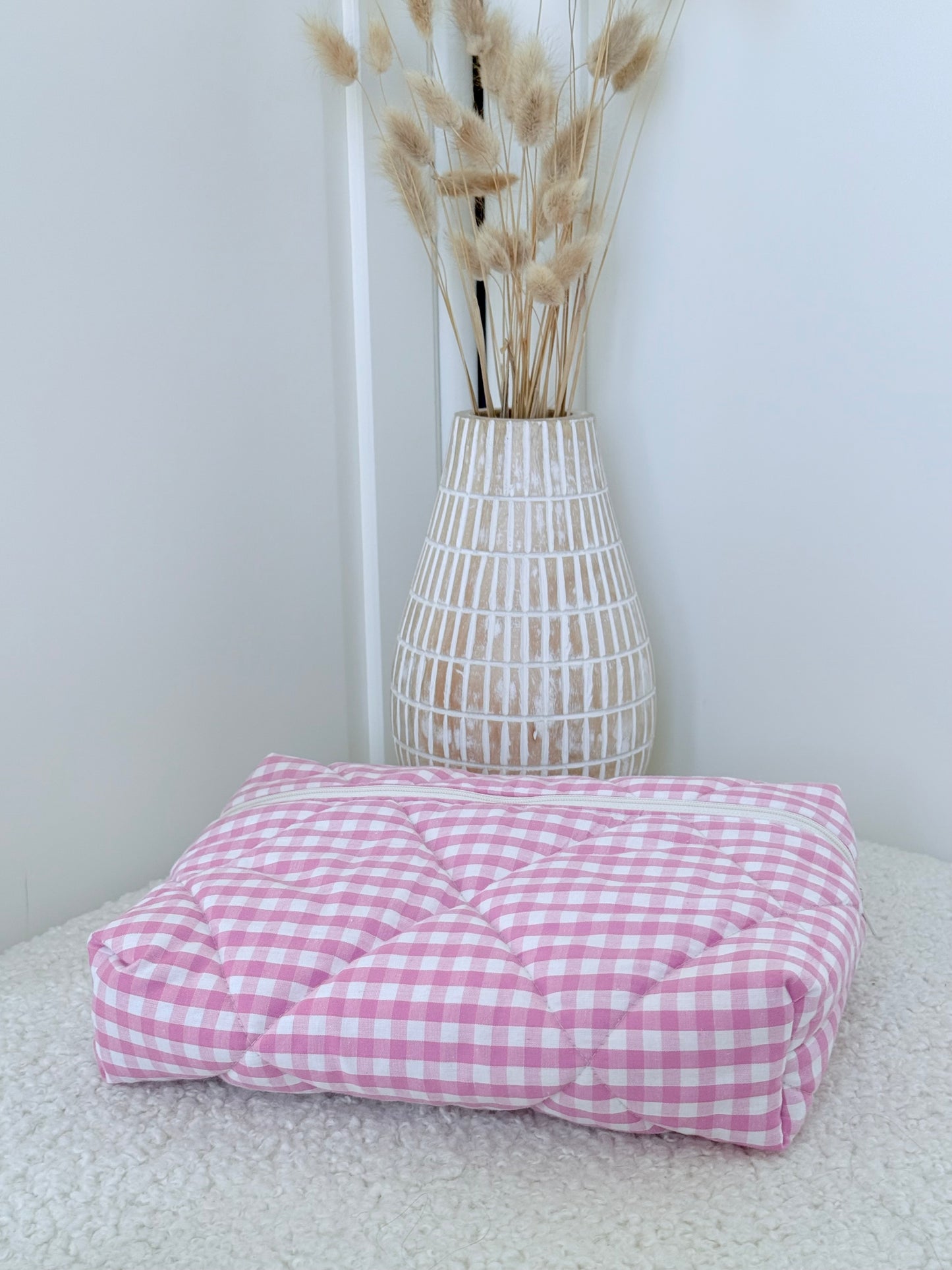 Pochette livre broché Louise – vichy rose