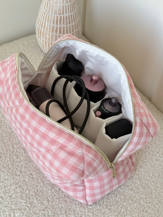 Trousse Dyson Airwrap - vichy rose bonbon Lou
