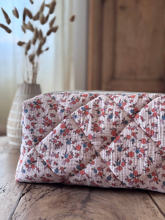 Trousse Adèle - trousse fleurie matelassée pour Dyson Airwrap et Shark Flexstyle