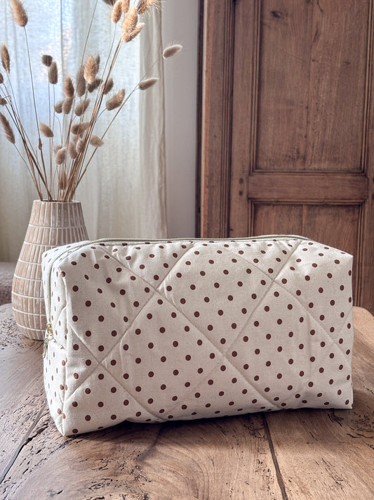 Trousse Dyson Airwrap - écrue pois marron Alma