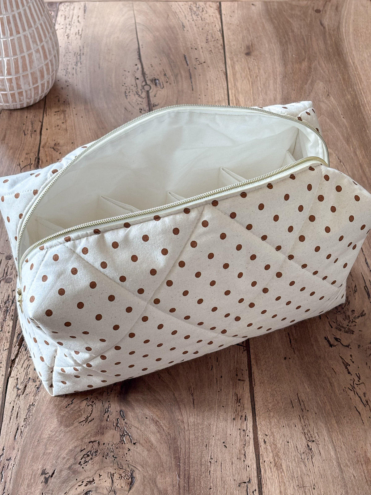 Trousse Dyson Airwrap - écrue pois marron Alma
