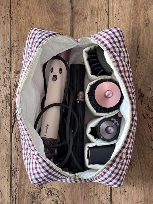 Trousse Dyson Airwrap - vichy chocolat Louise