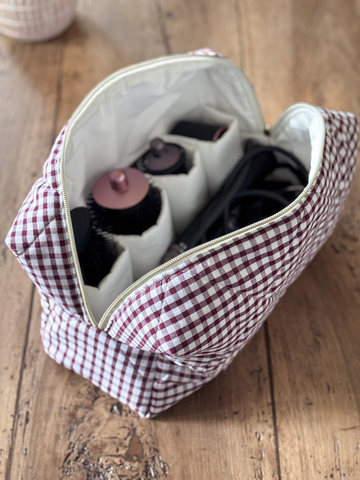 Trousse Dyson Airwrap - vichy chocolat Louise