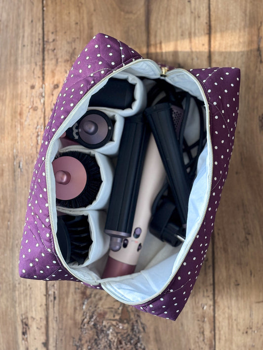 Trousse Dyson Airwrap - bordeaux pois écrus Garance