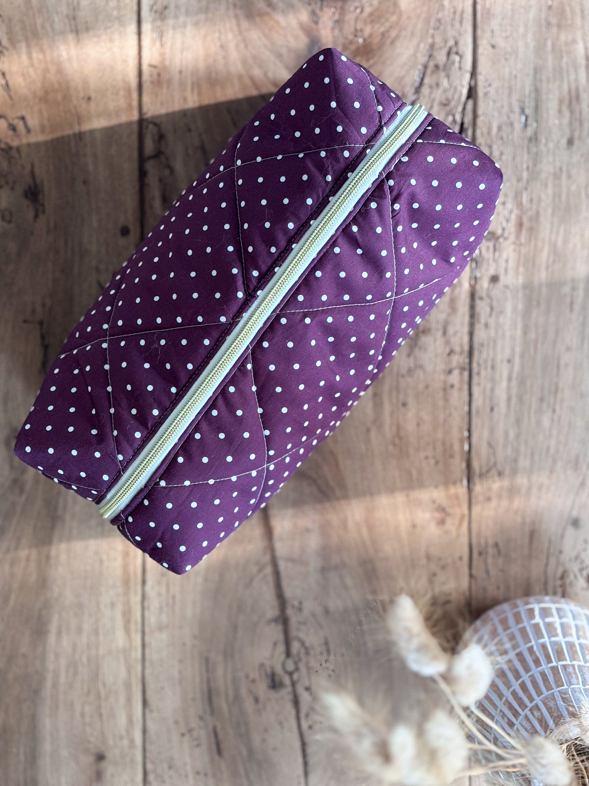 Trousse Dyson Airwrap - bordeaux pois écrus Garance