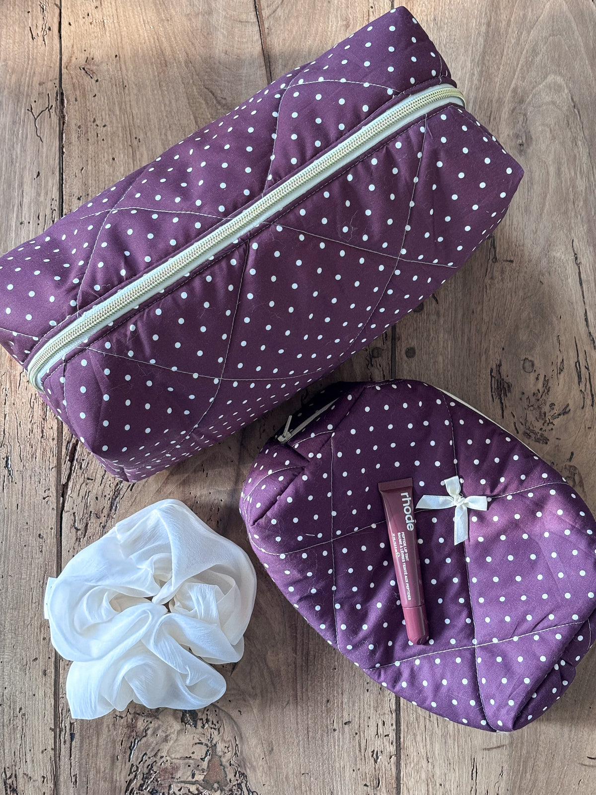 Trousse Dyson Airwrap - bordeaux pois écrus Garance