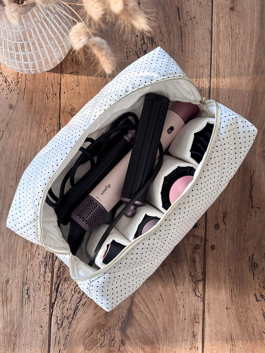 Trousse Dyson Airwrap - blanc pois noirs Margot