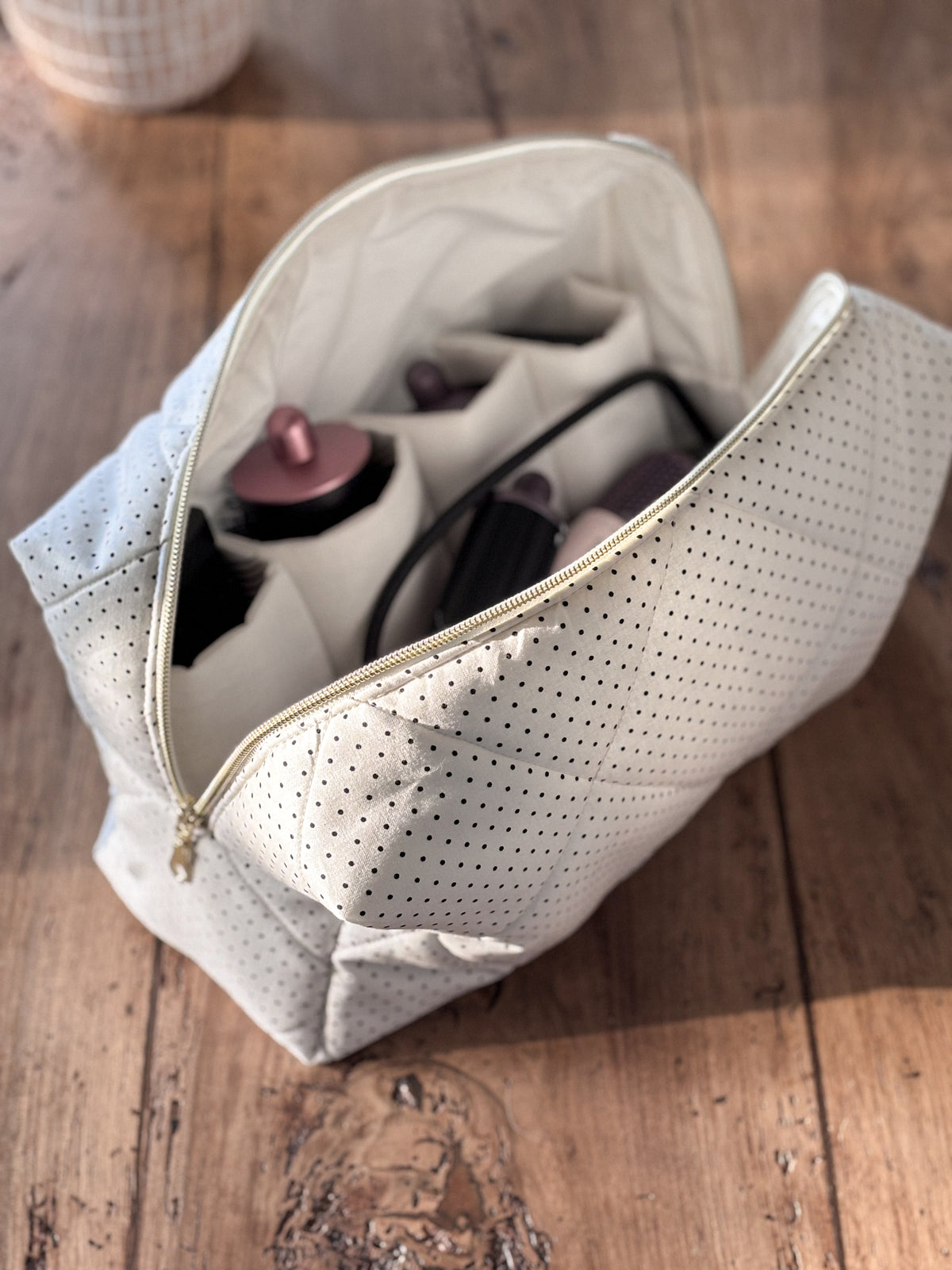 Trousse Dyson Airwrap - blanc pois noirs Margot