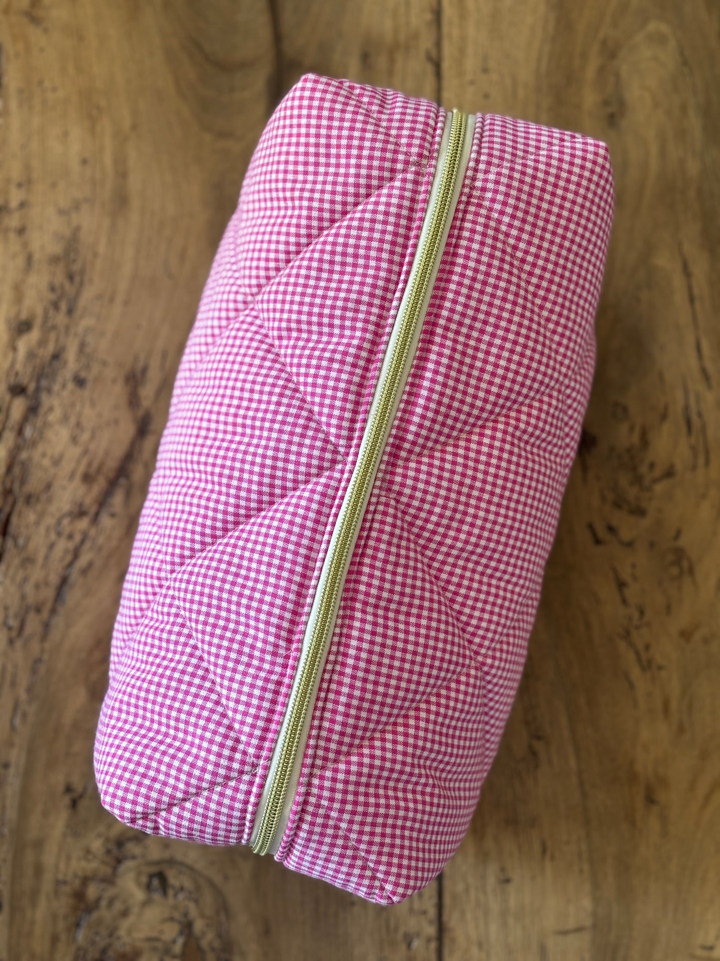 Trousse Camille - trousse vichy rose matelassée pour Dyson Airwrap et Sharkflextyle