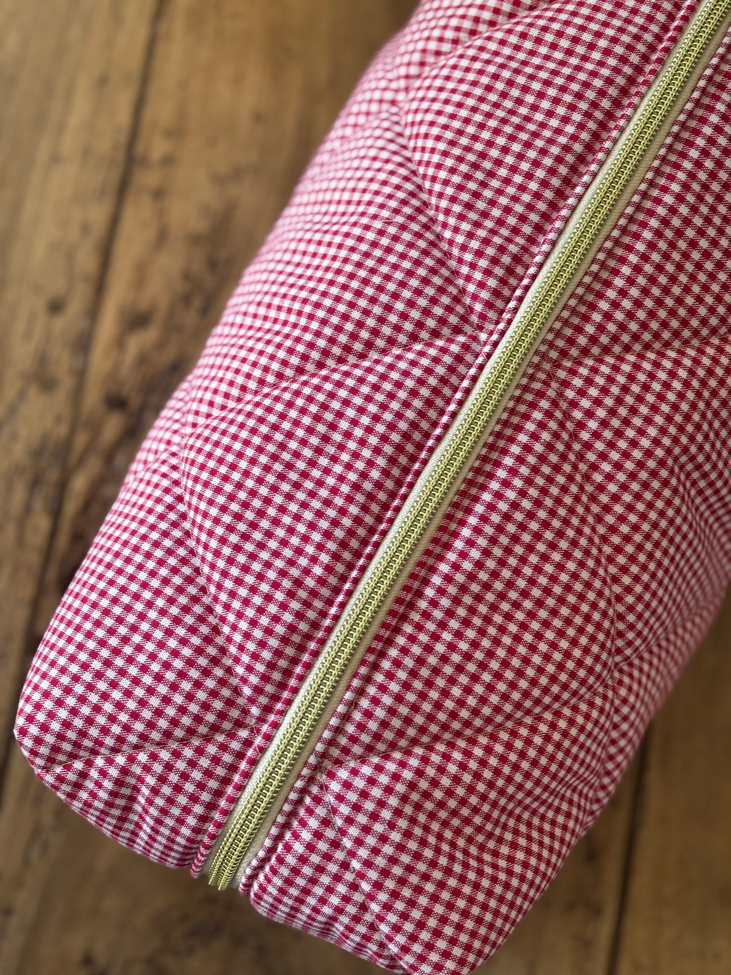 Trousse Camille - trousse vichy rouge matelassée pour Dyson Airwrap et Sharkflextyle