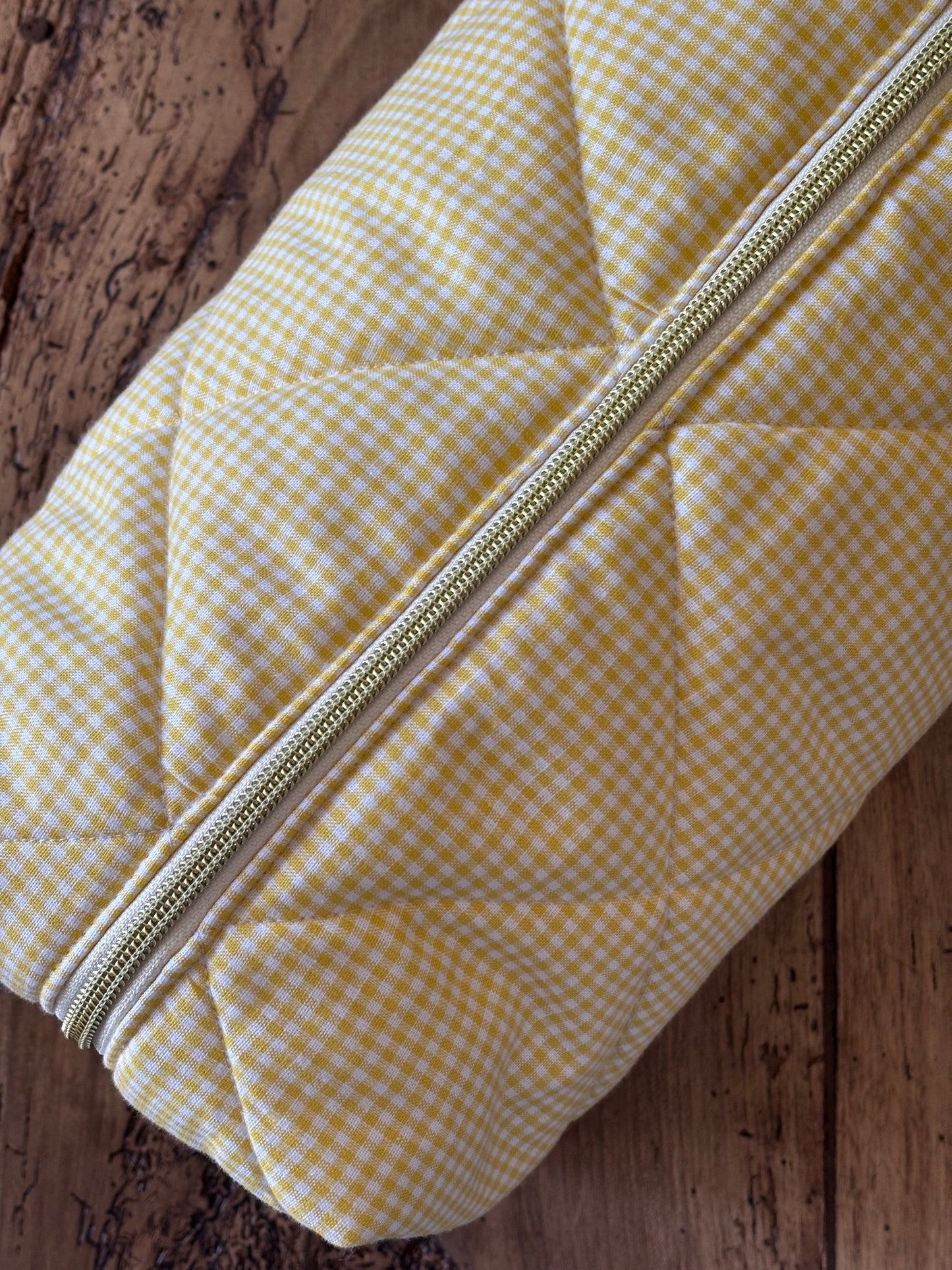 Trousse Camille - trousse vichy jaune matelassée pour Dyson Airwrap et Sharkflextyle