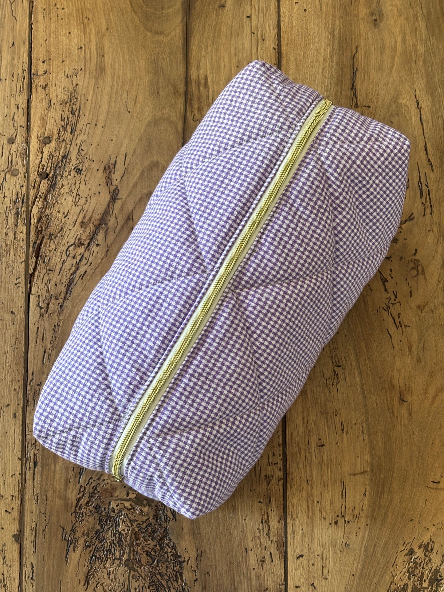 Quilted Pouch for Dyson Airwrap and Shark FlexStyle – Light Pink Gingham