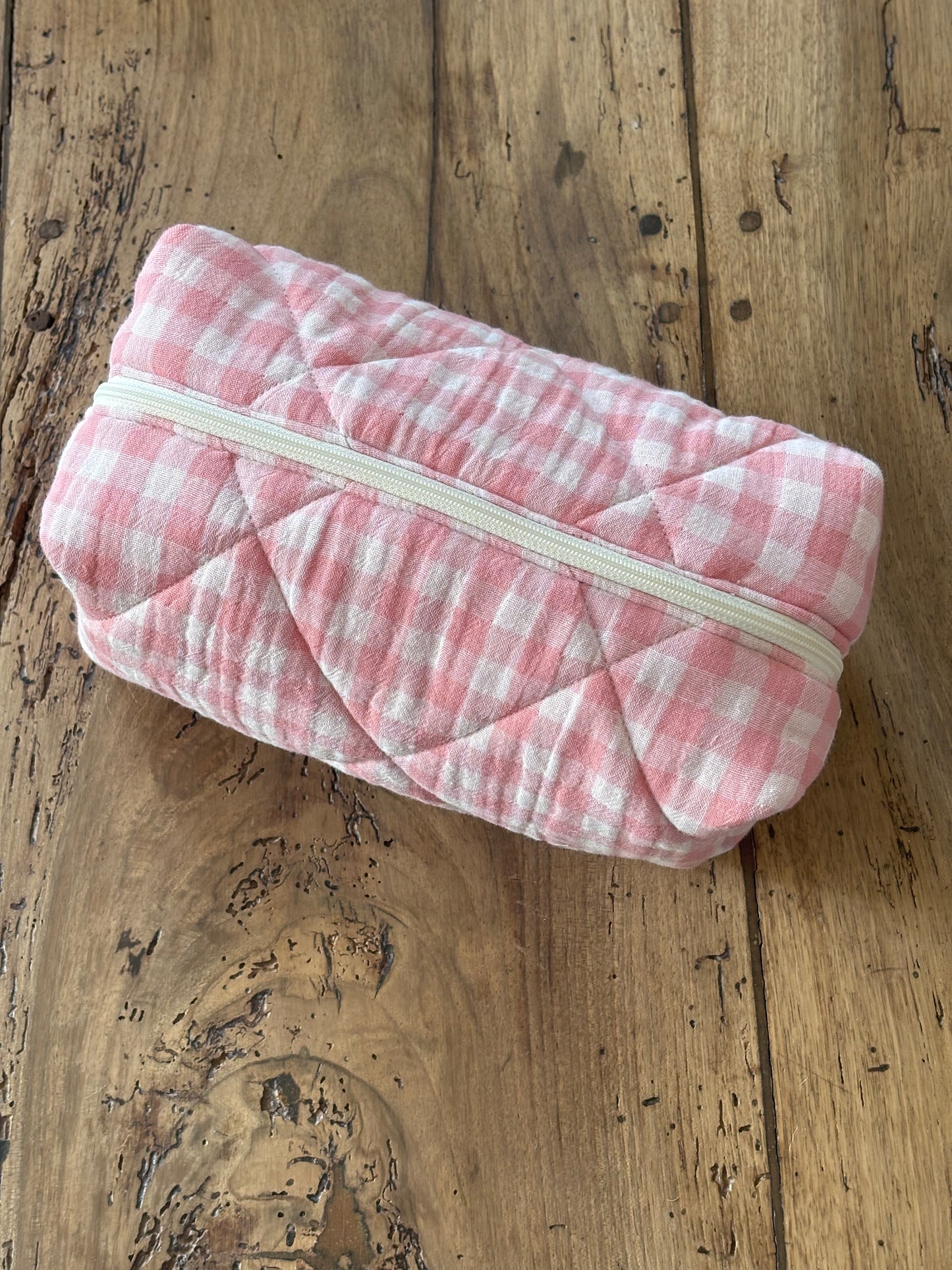 Trousse beauté matelassée Vichy Rose