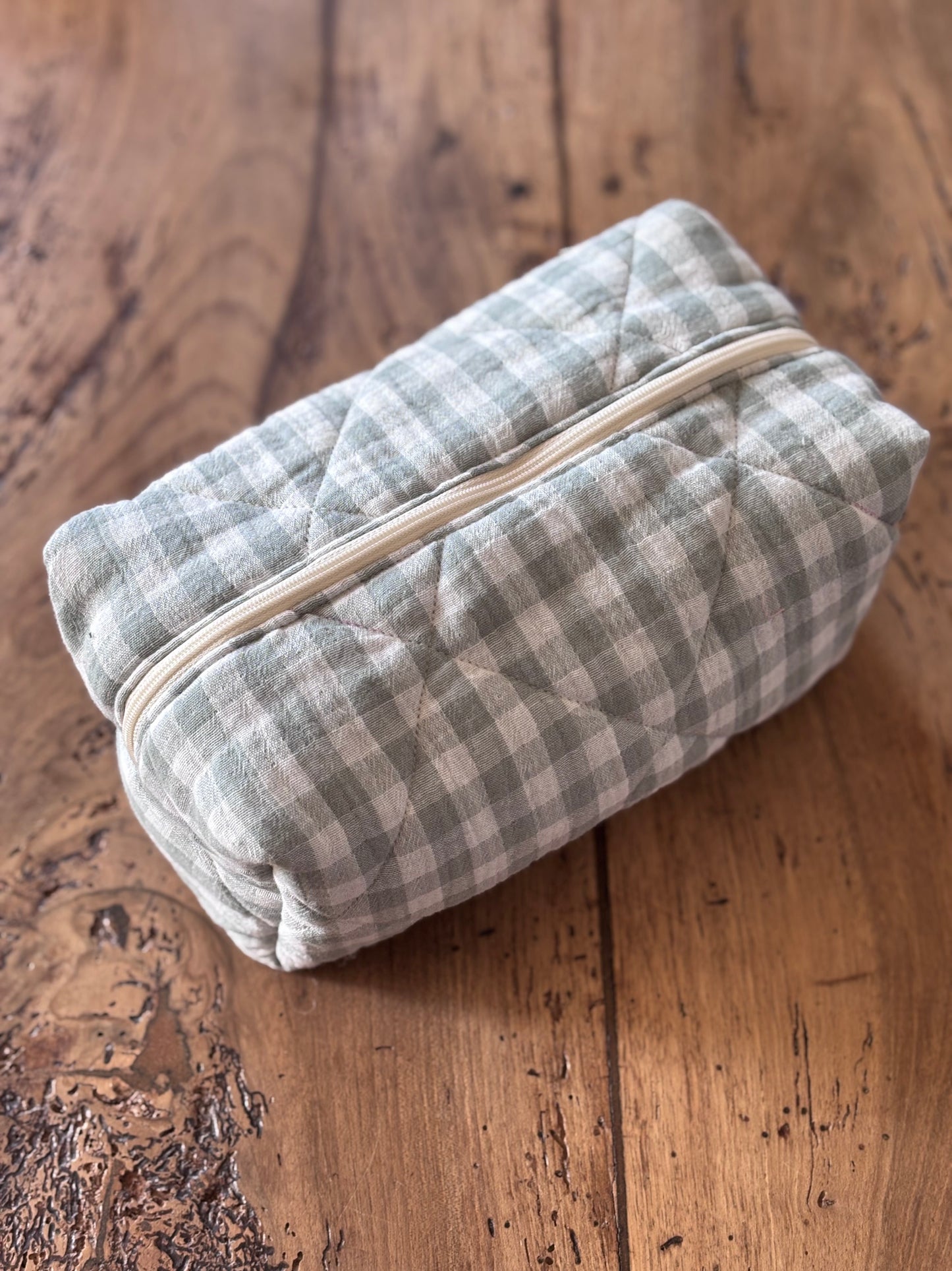 Trousse beauté matelassée Vichy Sauge