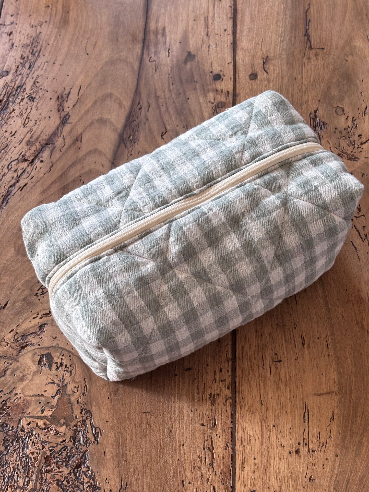 Trousse beauté matelassée Vichy Sauge