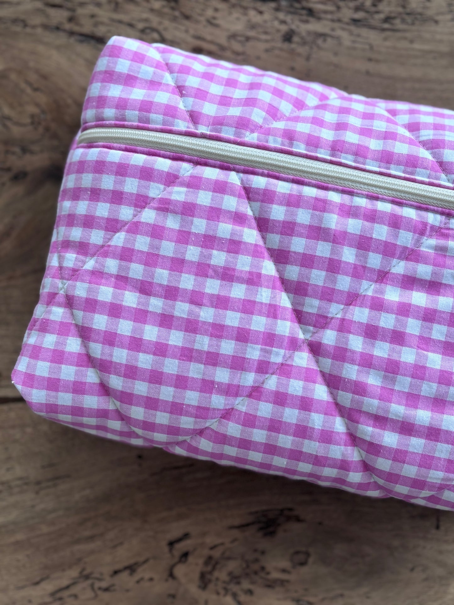 Pochette livre broché Louise – vichy rose