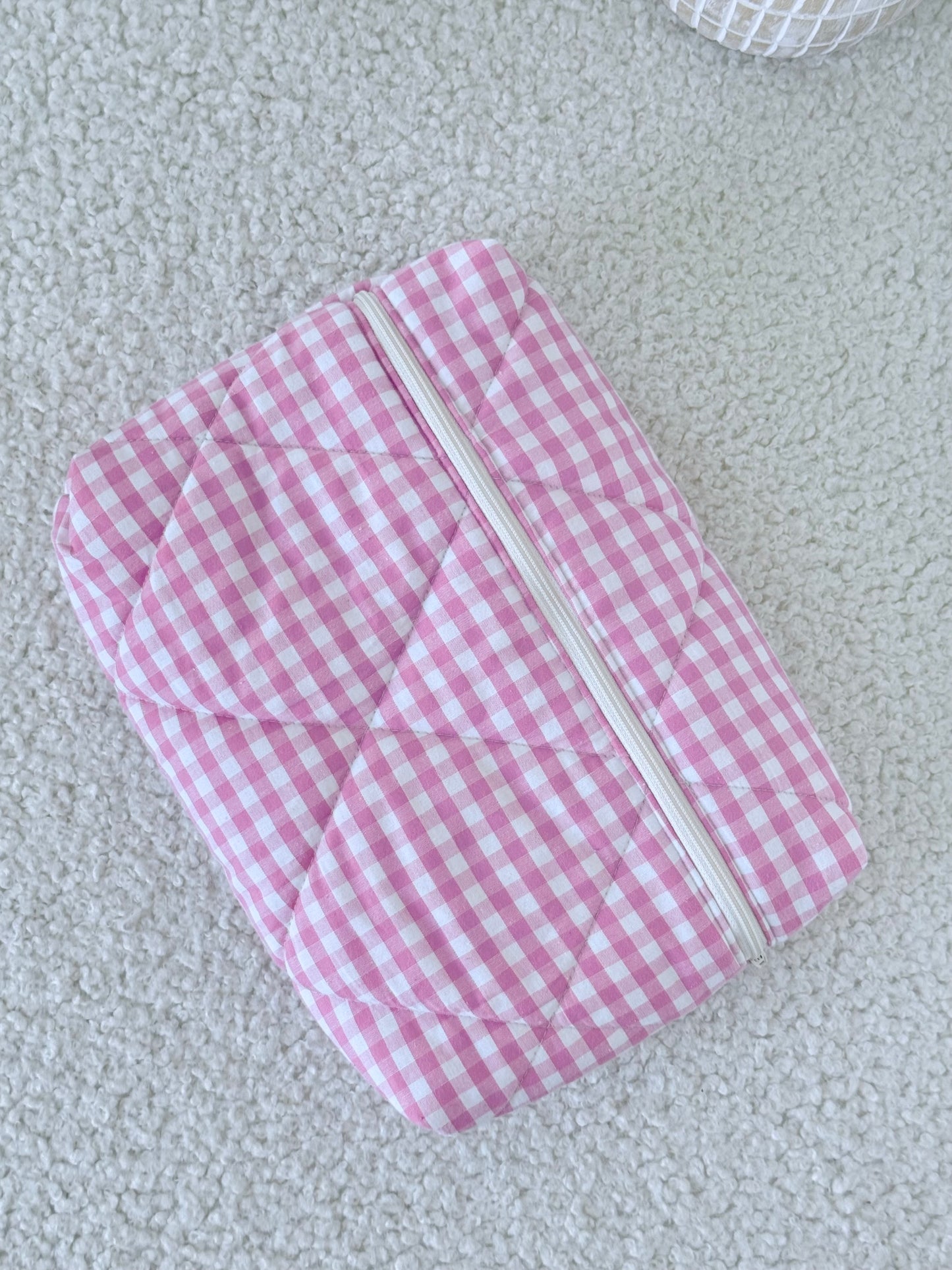 Pochette livre broché Louise – vichy rose