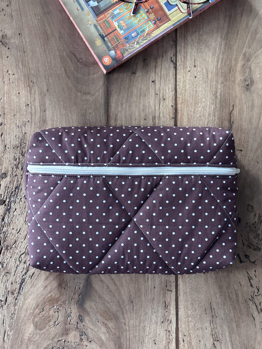 Pochette livre broché - marron pois écrus Garance