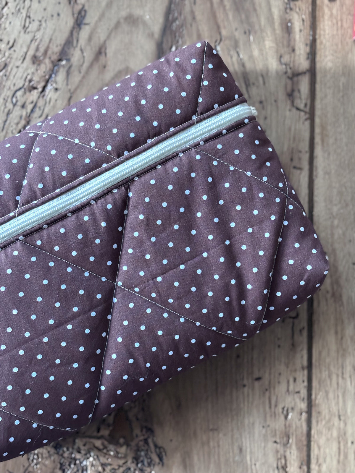 Pochette livre broché - marron pois écrus Garance