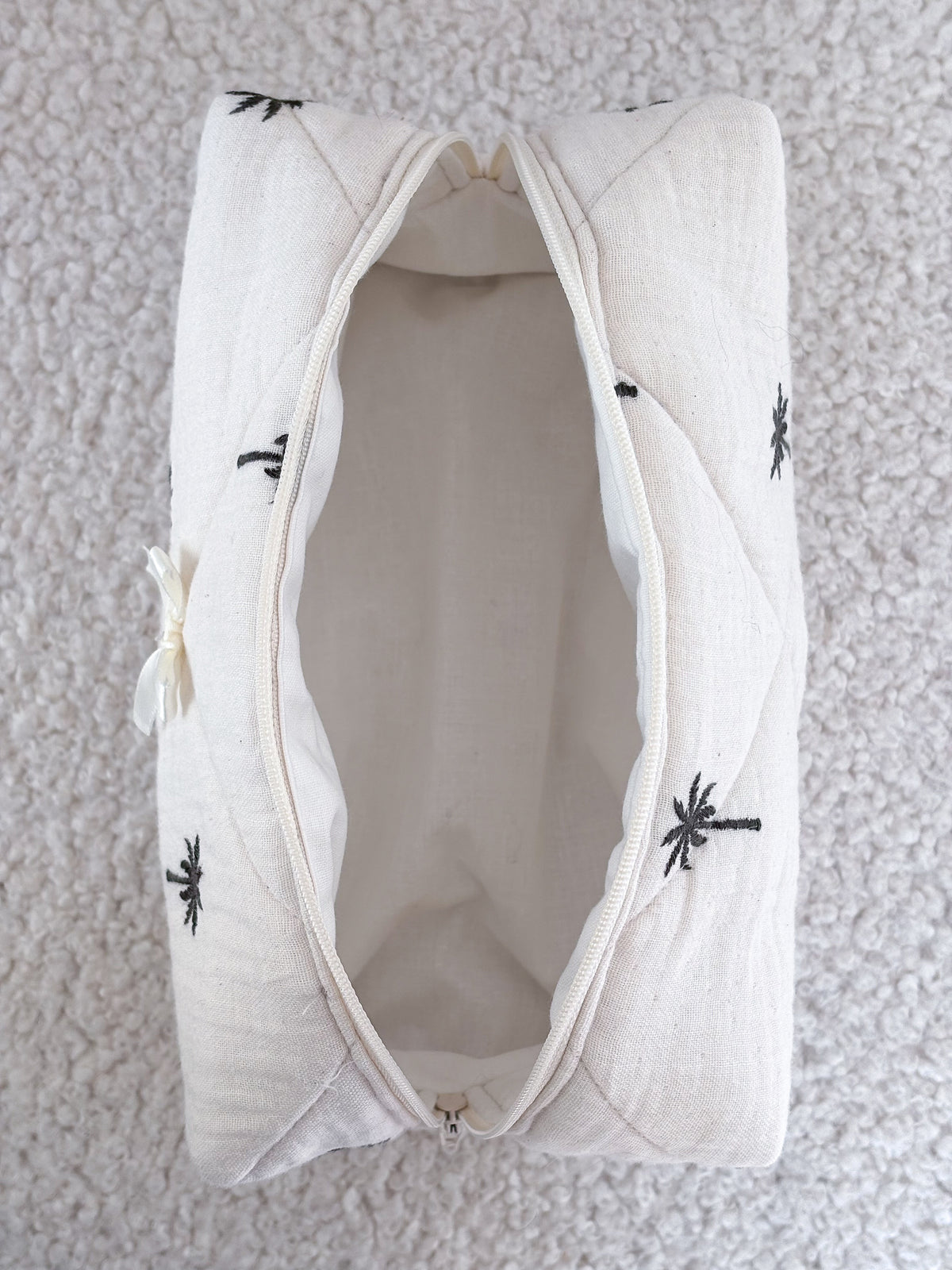 Trousse beauté matelassée brodée palmiers – Paloma
