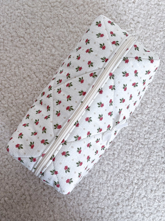 Trousse beauté matelassée fleurie – Agathe